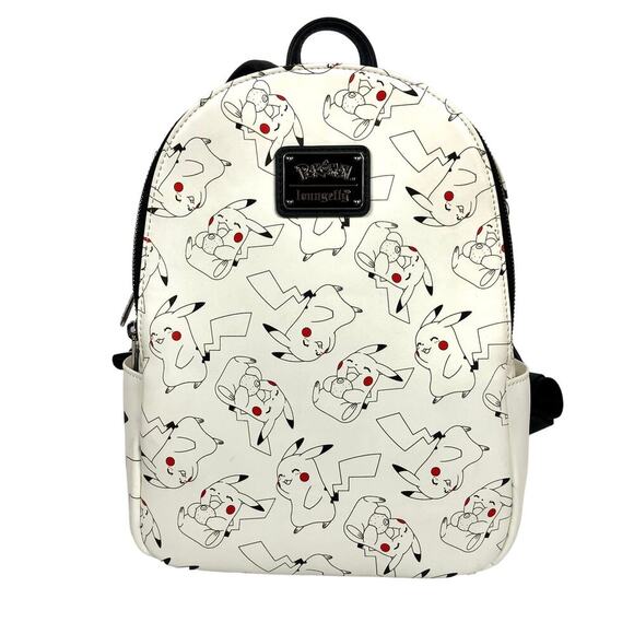 Loungfly Pokemon Pikachu Mini Backpack White 2019 Retired EUC - Picture 1 of 11